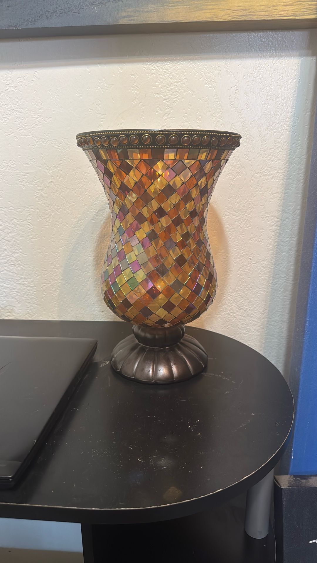 PARTYLITE GLOBAL FUSION MOSAIC STAINED GLASS CANDLE HOLDER!! Only $25!!