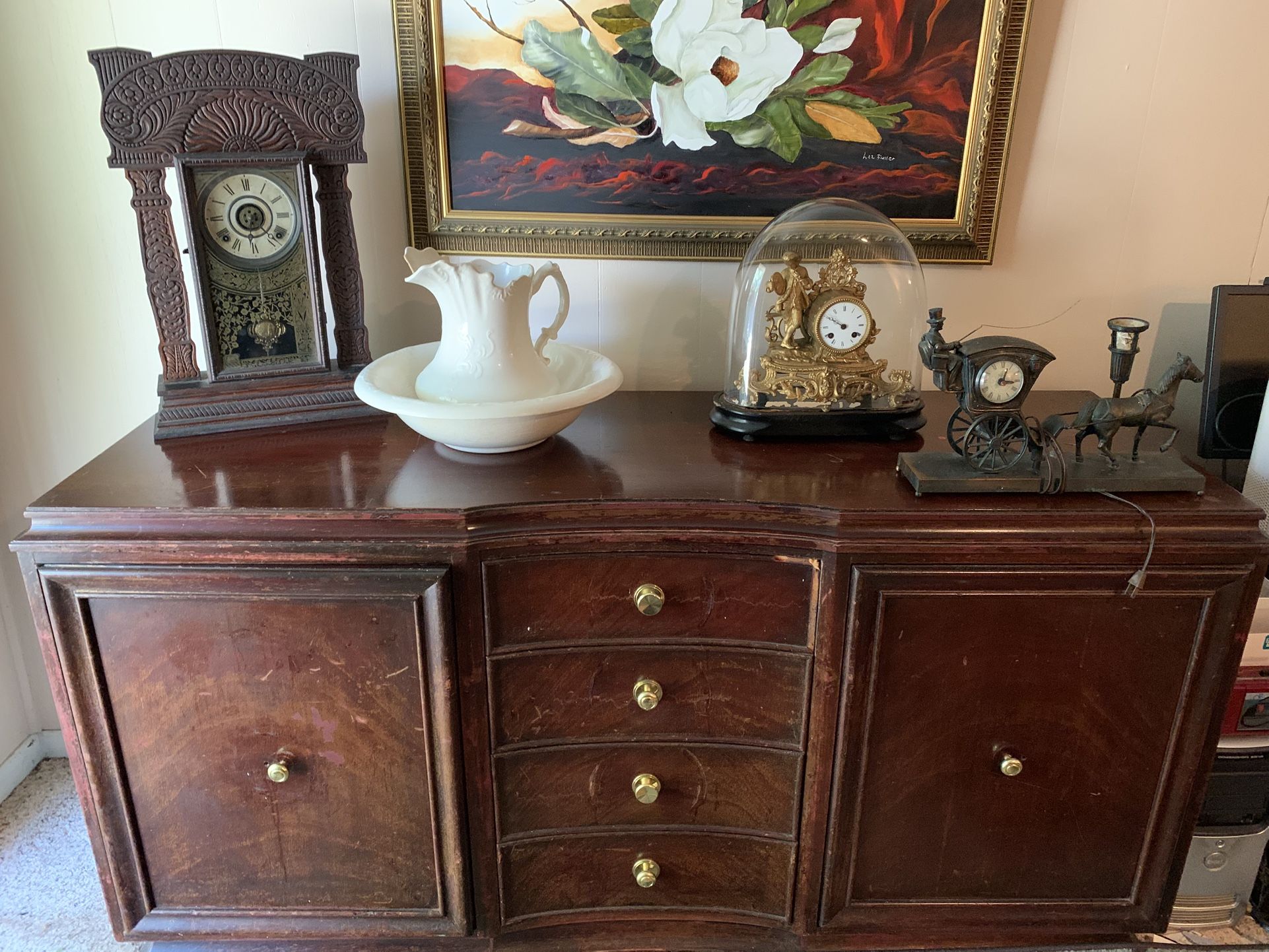 Antique Buffet (Clocks for Sale)