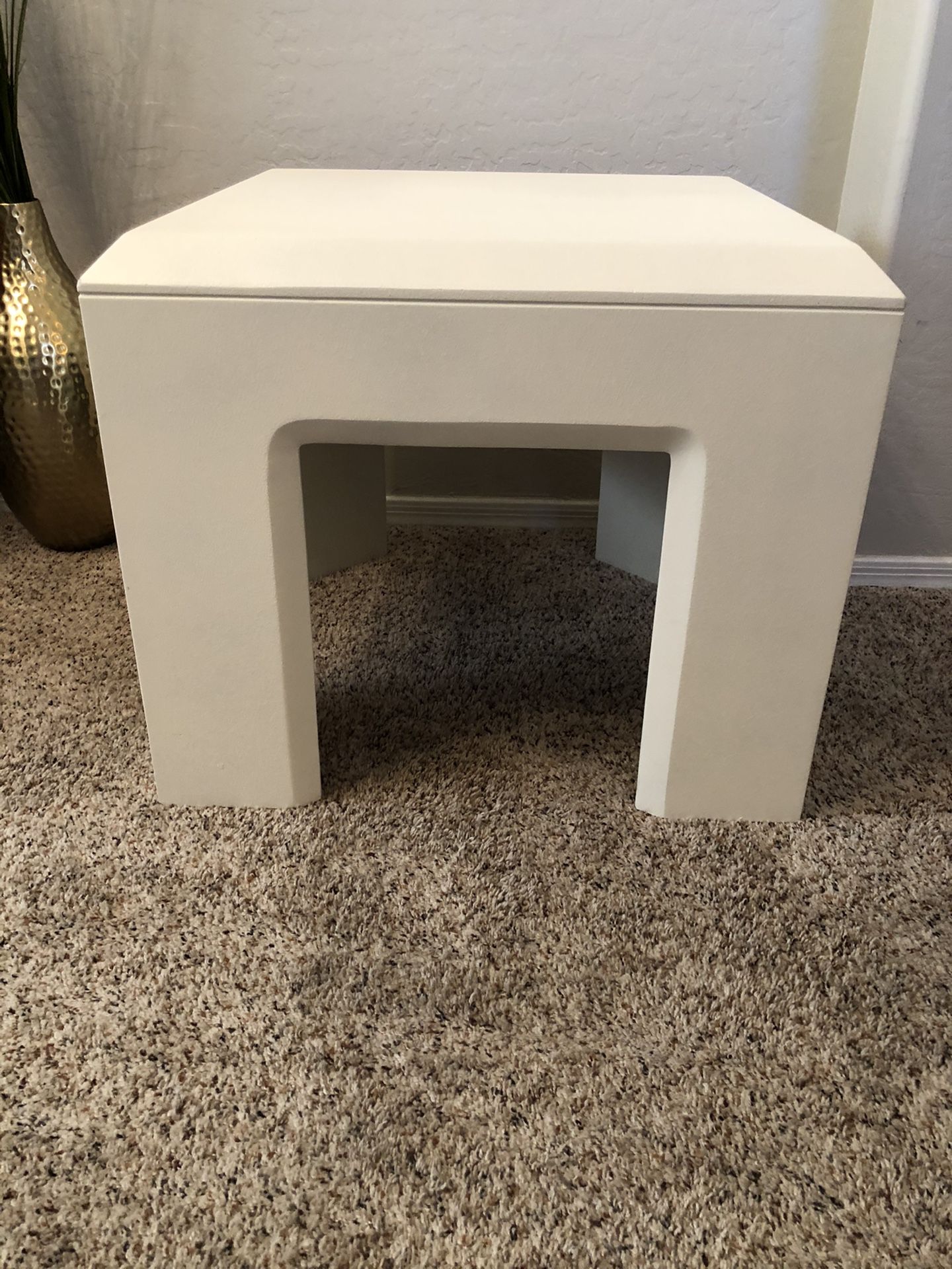 Heavy white accent table