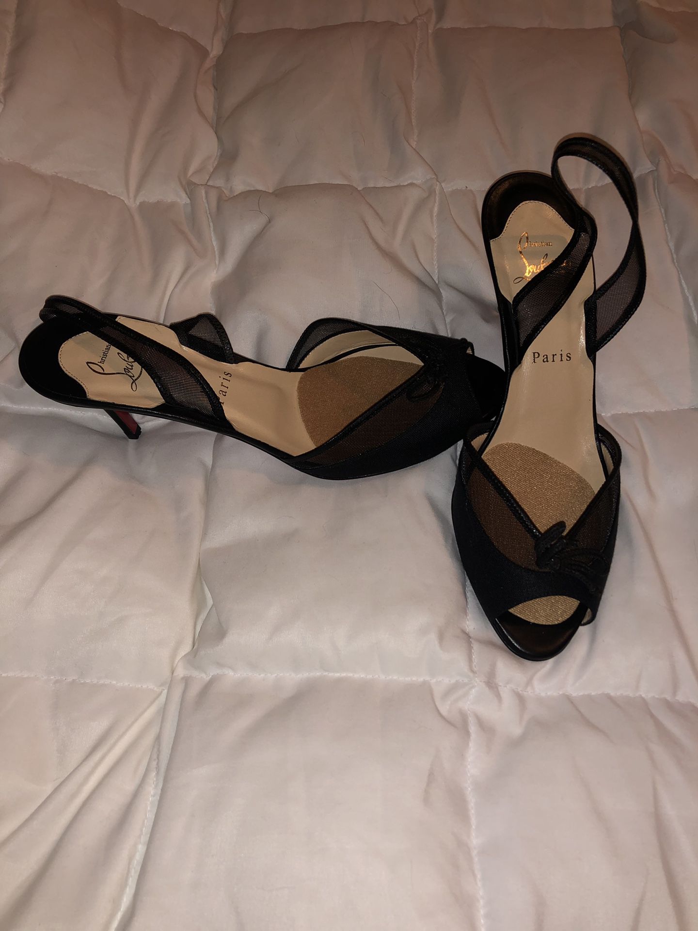 Christian Louboutin 38.5 lace heels