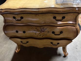 vintage Pulaski hand-painted floral bombe accent chest