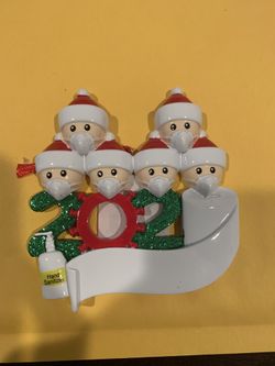 2020 Christmas ornaments surviver with mask (family members from 1-7)