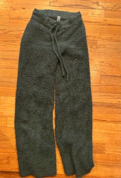 Aerie dark green fuzzy sweatpants size XS