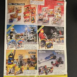 Vintage 1986 McDonald's Happy Meal Lego Building Set Instruction Offer Flyers 16” x 7”. Manual only