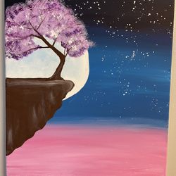 Acrylic Painting ( Bright Starry Night ) Make An Offer 