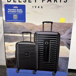 Delsey 2 Piece Luggage Trunk Set in Black.