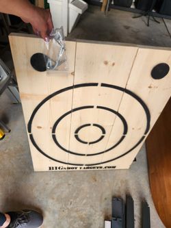 Huge Throwing Axe Wooden Target With Beer Opener On Side