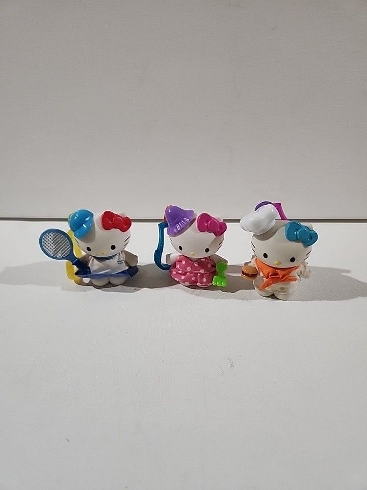HELLO KITTY Sanrio McDonald's Keychain 3" Lot Of 3