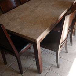 Marble table and. 6 kitchen chair for sale.$400