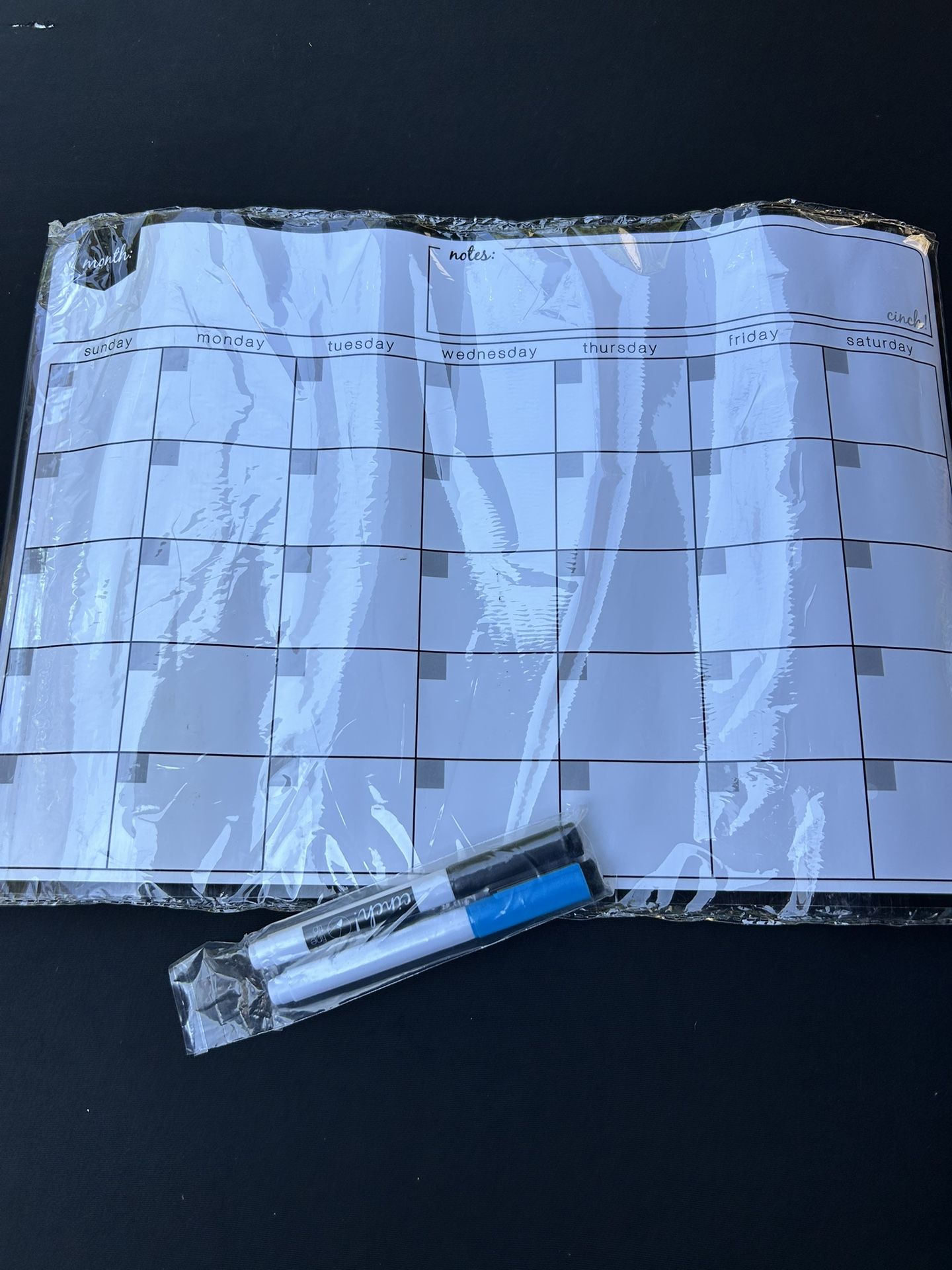 Magnetic dry erase monthly planner