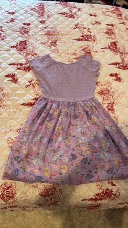 Girls’ Purple Floral Dress – Smocked Bodice