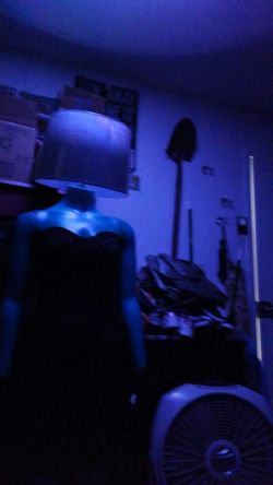 One-of-a-kind custom made mannequin lamp with LED bulb