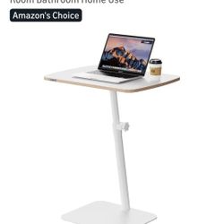 Height Adjustable End Table White