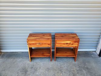 Pair of solid wood nightstands