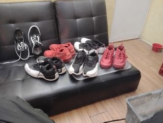 Six Pair Of Tennis Shoes Size 11-11.5 One Pair Of Vans The Other Five Are Nikes Jordans Nike Vapormax Plus And My Gears $100 For All