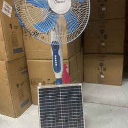 New Rechargeable Solar Fans ☀️ With Remote 📱 And Light 💡 Delivery Available 