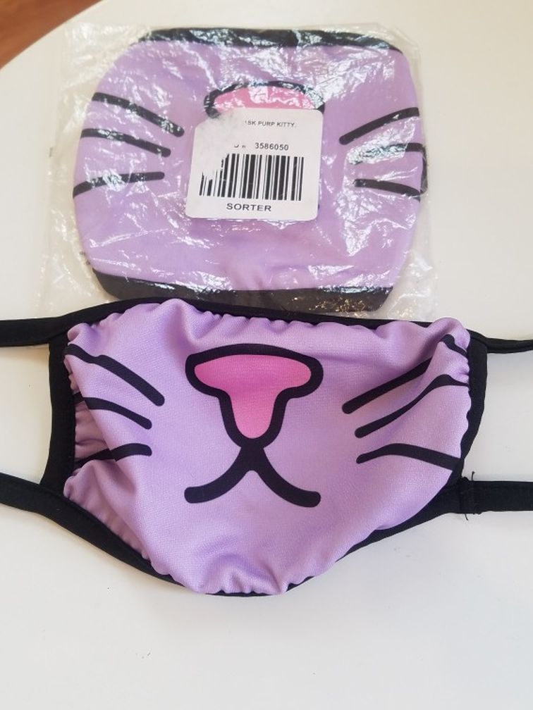 New Purple Kitty Face Mask $5