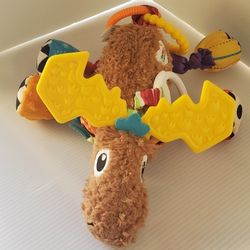 LAMAZE TOMY 'MORTIMER THE MOOSE' BABY ACTIVITY TOY SQUEAKER Clip N Go Rattle 
