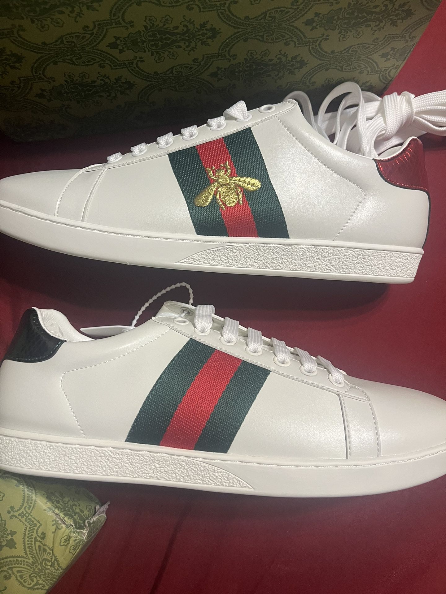 Gucci Ace Embroidered Men Shoes 9 New in Box 
