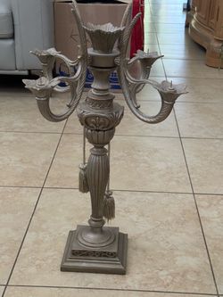 Ornate Silver Candelabra Candle Holder