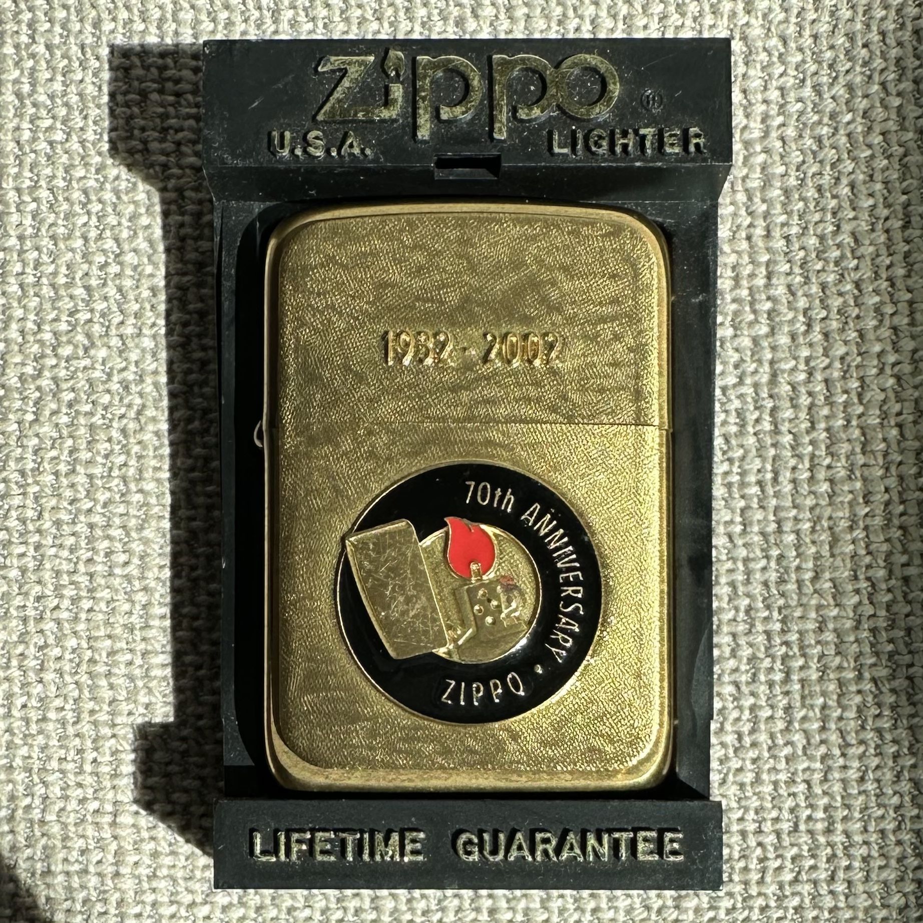 2002 Zippo Lighter - 70th Anniversary Of Zippo