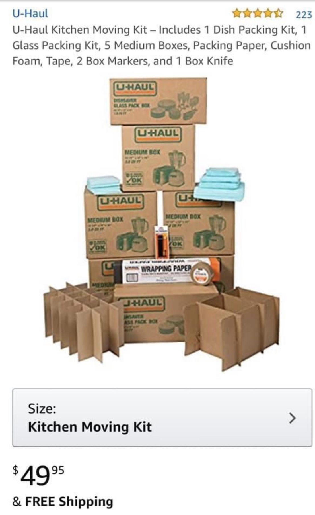 U-Haul Kitchen Moving Boxes