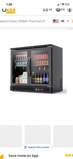 Back Bar Cooler, 8.8 cu.ft Under Counter Mini Fridge Beverage Refrigerator with 2 Glass Sling Doors, Commercial Display Fridge with LED Lighting for S