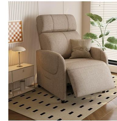 😀 FlexiSpot Massage Push Back Recliner Chair for Living Room, Khaki Single Reclining Sofa
