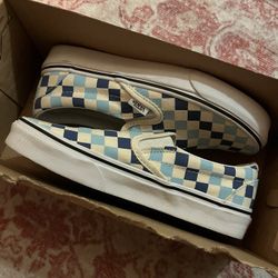 Blue Slip-On Checkered Vans