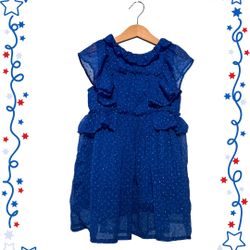 4th of July Edition — Navy Ruffle Dot Dress | Light & Breezy