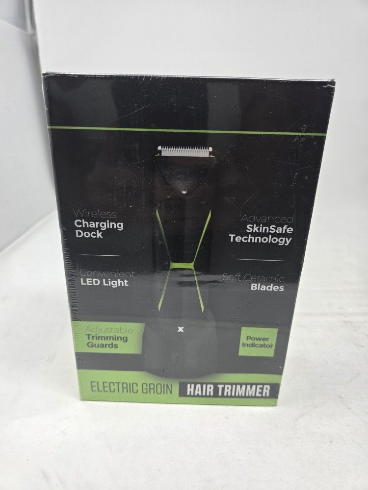Electric Groin Hair Trimmer SmoothSafe Ceramic Blade LED Wet Dry Rechargeable