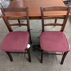 Wooden table with 2 chairs