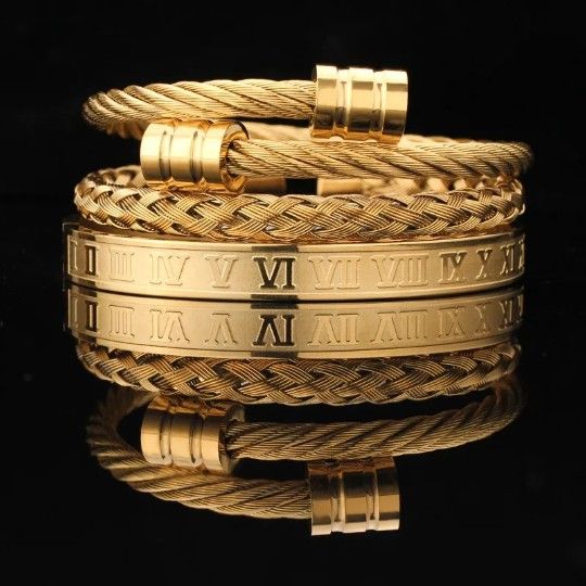 3 G/Platted Mens Bracelets.