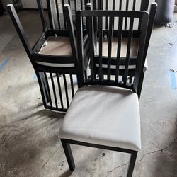 5 Black Ekedalen IKEA Chairs 
