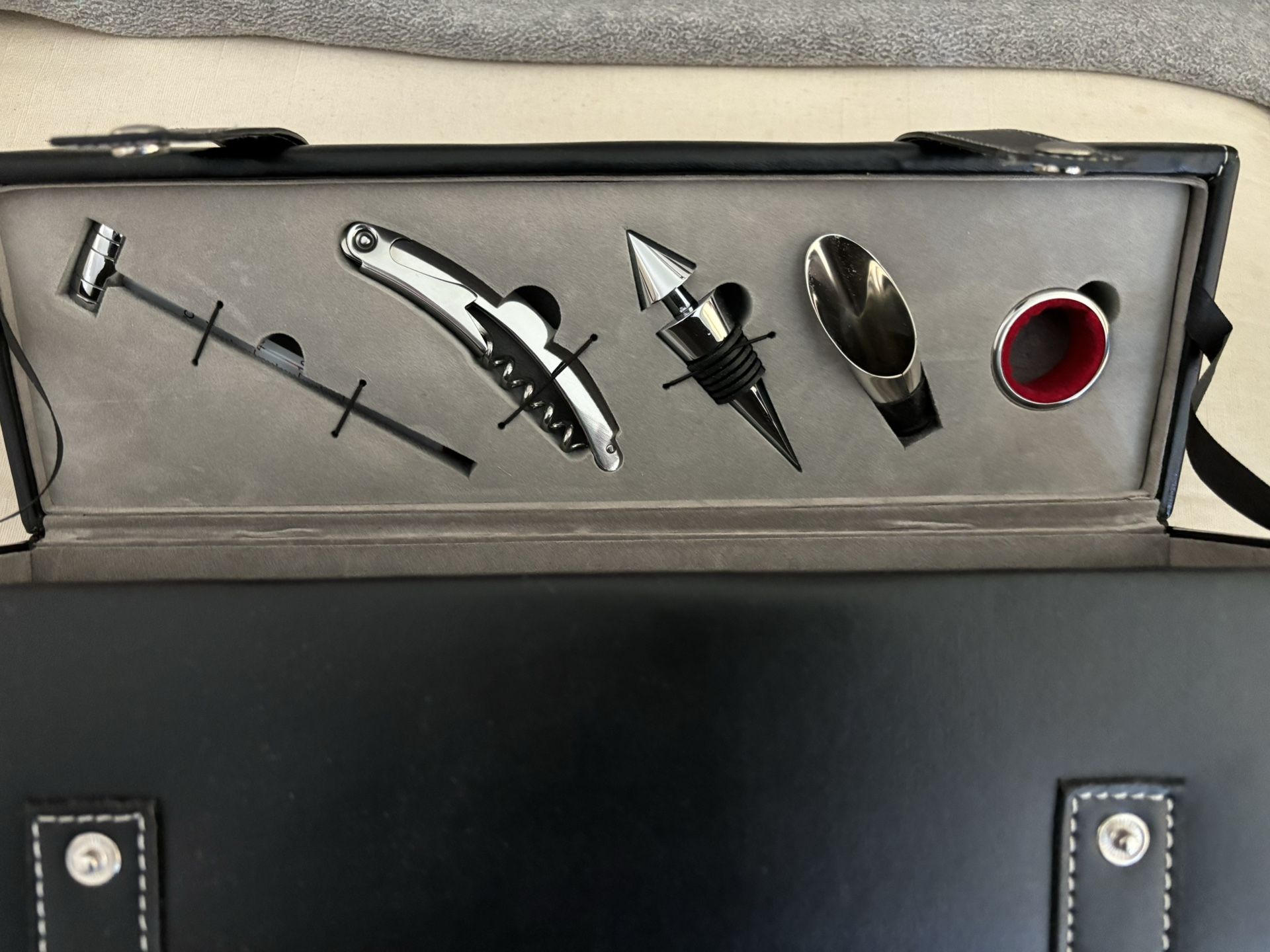 Wine Carrier And Opener Set