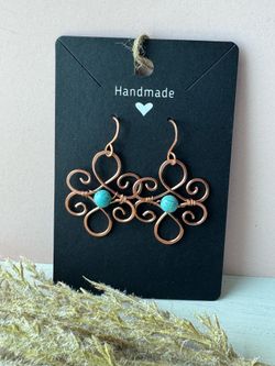 Copper Earrings with Turquoise