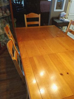 Dining table with six chairs
