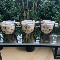 (3) WINNIE THE POOH CERAMIC BOWL & WOODEN CHOPSTICKS - 20 oz - BRAND NEW