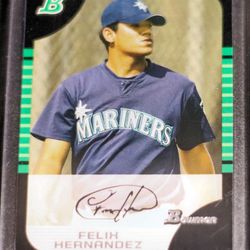Felix Hernandez Autograph 2005 Topps Bowman #150 Baseball Card