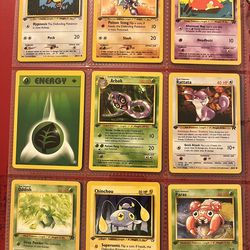 9 Pokemon 1st Edition Vintage Cards in Near Mint Condition