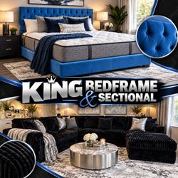 🌟Free delivery! Brand New King Size Bedframe + Sectional