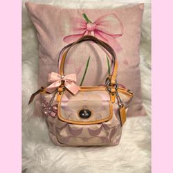 Y2K Coach Signature C Baby Pink Shoulder Bag