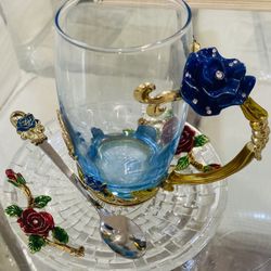 $10 Valentines Gift! 💝 Royal Glass Tea Cup Set