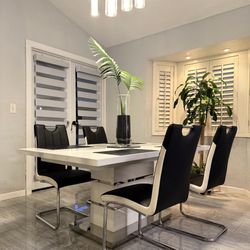 4 Black And White Contemporary Chairs