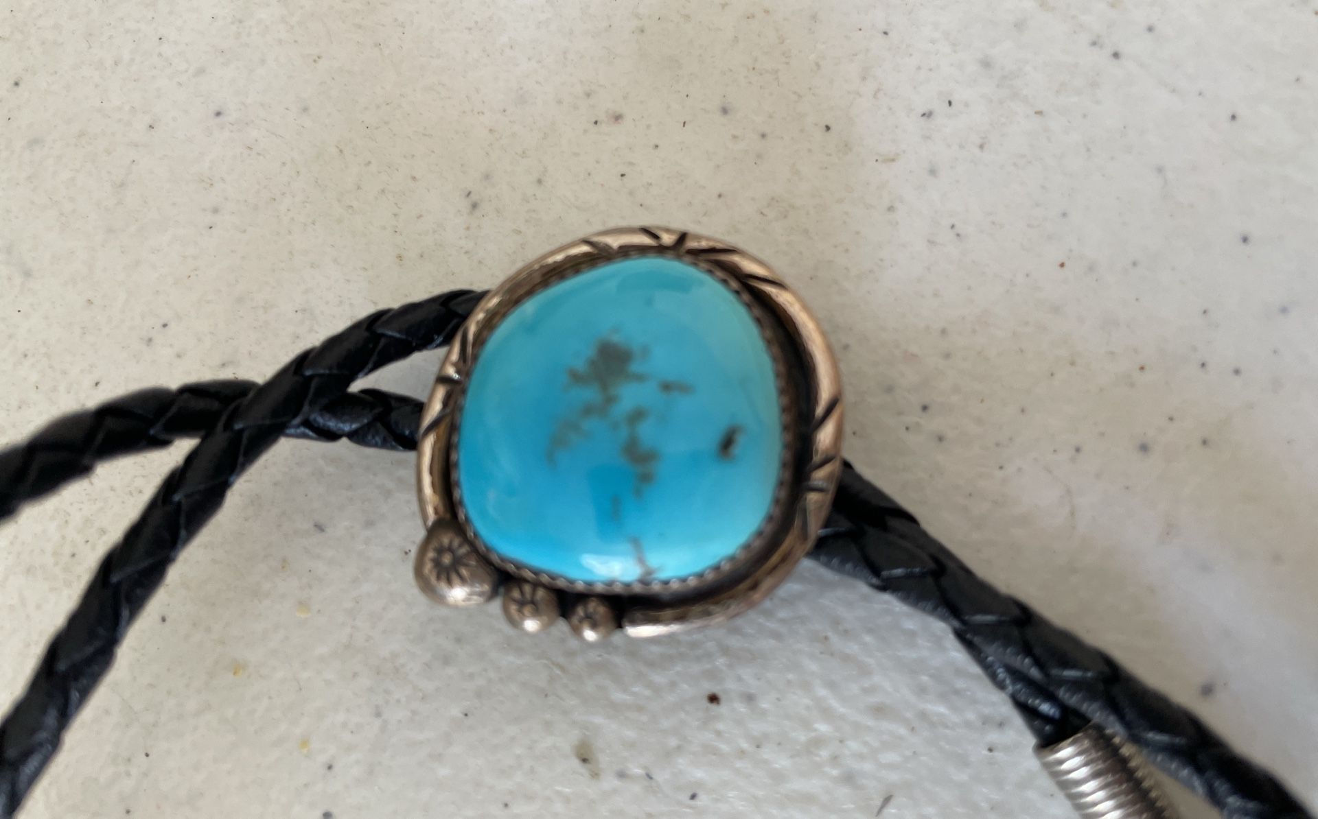 Turquoise Navajo Old Pawn Bo Lo Tie