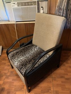 Oversized Black Wicker Lounge Chair