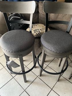 New (2) Charcoal Gray Bar stools