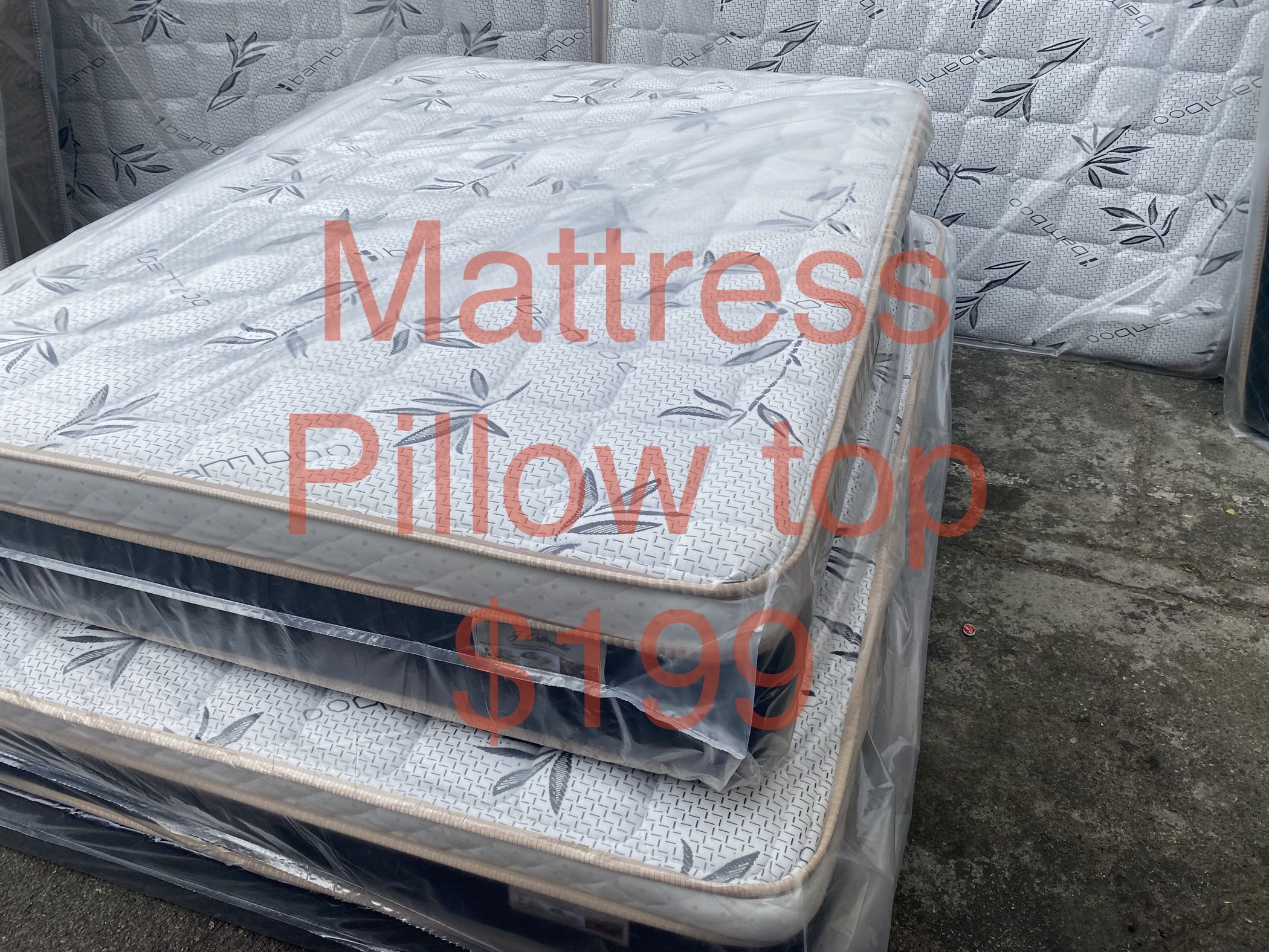 💥Mattress pillow top💥 💎High Quality Mattress At Low Prices💎 ☄️Queen $199 ☄️Full $180 ☄️Twin $150 ☄️King $330 ☄️Cal King $330 🚚Delivery available