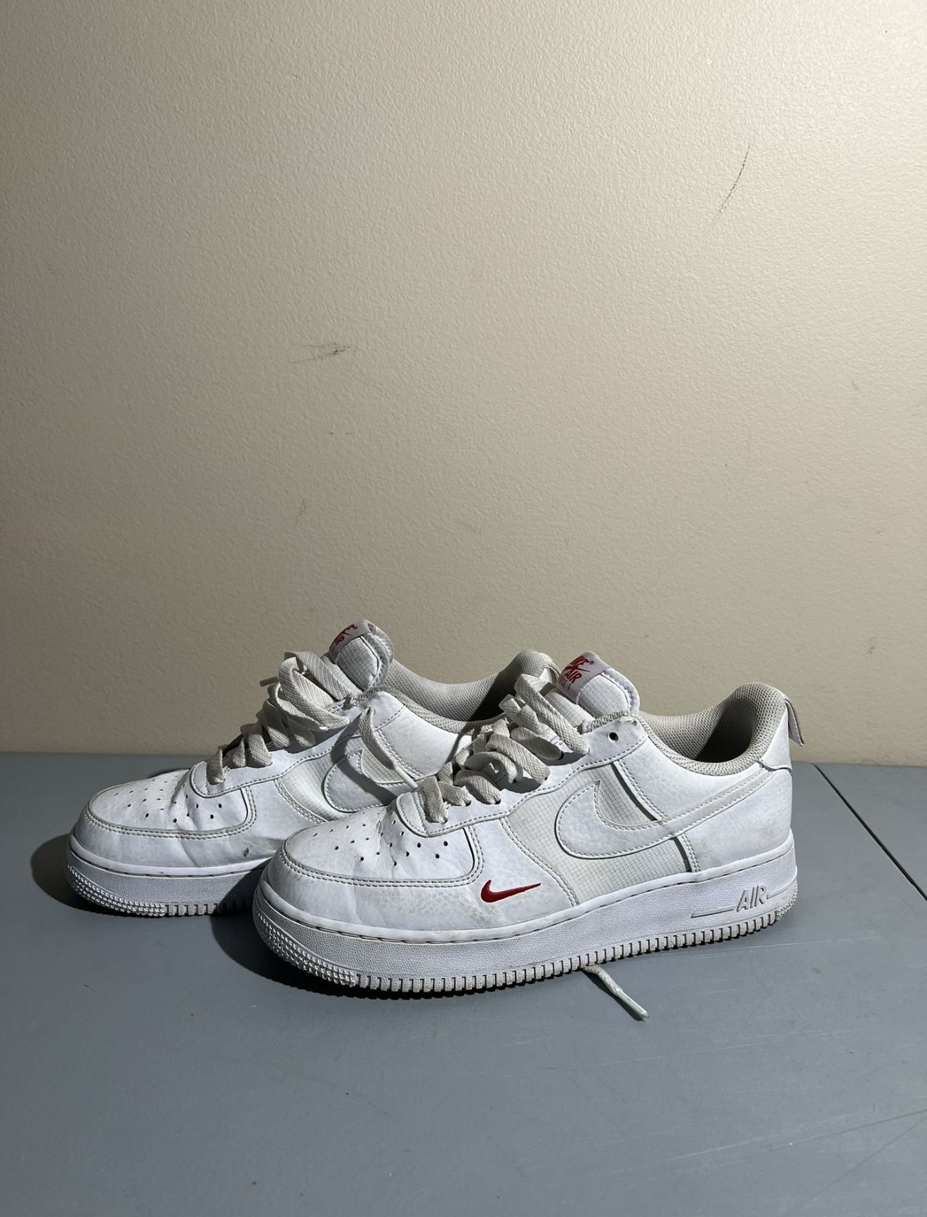 Nike Air Force 1'07 Red Mini Swoosh - FZ7187-100 Shoes US 9