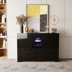 FLASH SALE! New Black LED Sideboard Buffet Cabinet